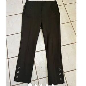 So Slimming By Chico's Pull On Slim Ponte Knit Pants Button Leg